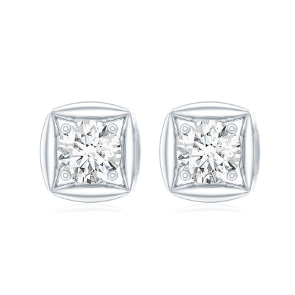 1 CT Solitaire Moissanite Stud Earrings for Women