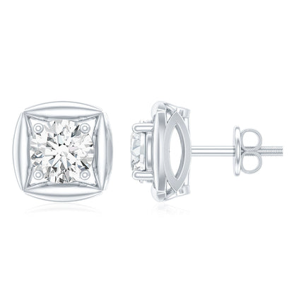 1 CT Solitaire Moissanite Stud Earrings for Women