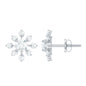 Moissanite Snowflake Stud Earrings with Certificate