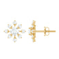 Moissanite Snowflake Stud Earrings with Certificate