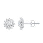 Certified Round Cut Moissanite Halo Stud Earrings for Women
