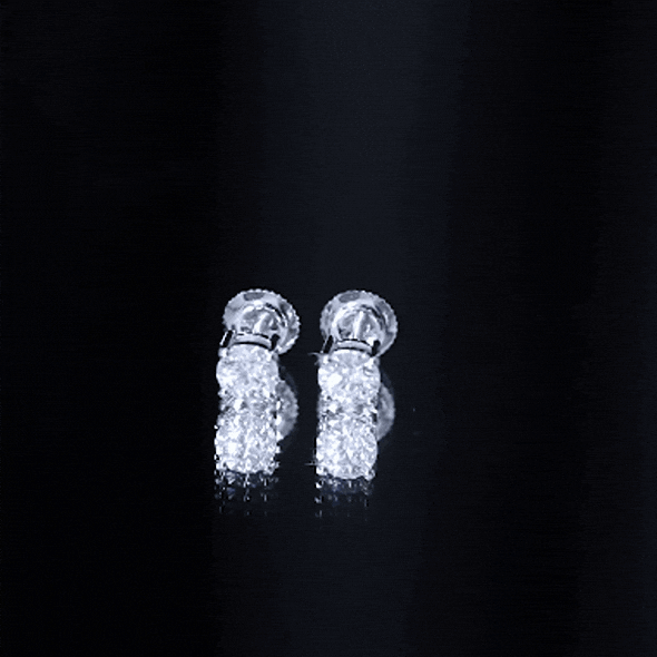 Silver Moissanite 1 Carat Stud Earring