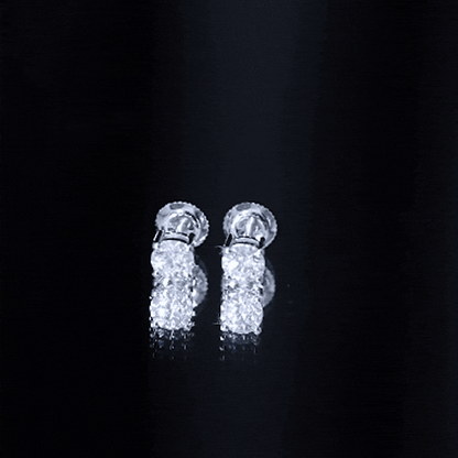 1 Carat Round Moissanite Solitaire Screw Back Stud Earrings
