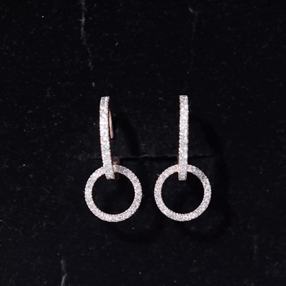 Natural Diamond Eternity Hoop Drop Earring