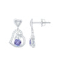 1 Carat Tanzanite and Diamond Heart Drop Earrings