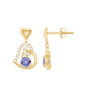 1 Carat Tanzanite and Diamond Heart Drop Earrings