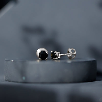 Natural Black Onyx Stud Earrings for Everyday