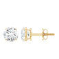 Round Moissanite 1 Carat Stud Earrings with Screw Back