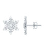 Certified Moissanite Snowflake Stud Earrings For Christmas