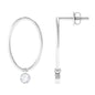Bezel Set Moissanite Front Facing Hoop Drop Earrings