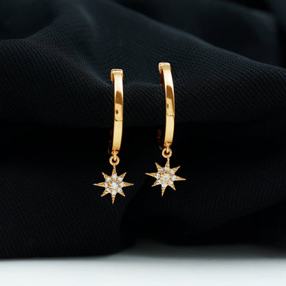 Certified Diamond Star Drop Earrings