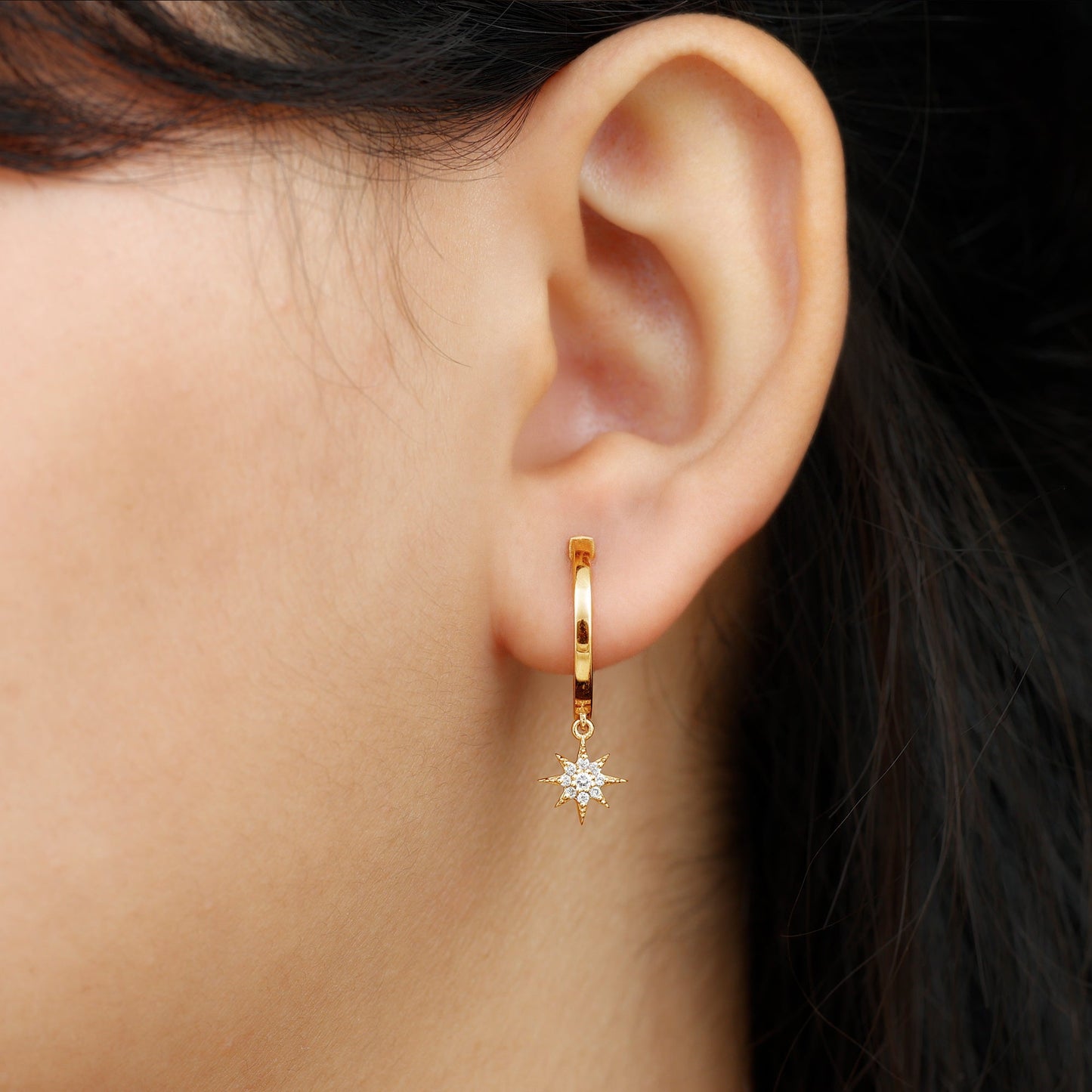 Certified Diamond Star Drop Earrings