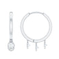 Natural 3 Stone Diamond Drop Hoop Earrings