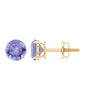 1 Carat Round Cut Tanzanite Stud Earrings for Women