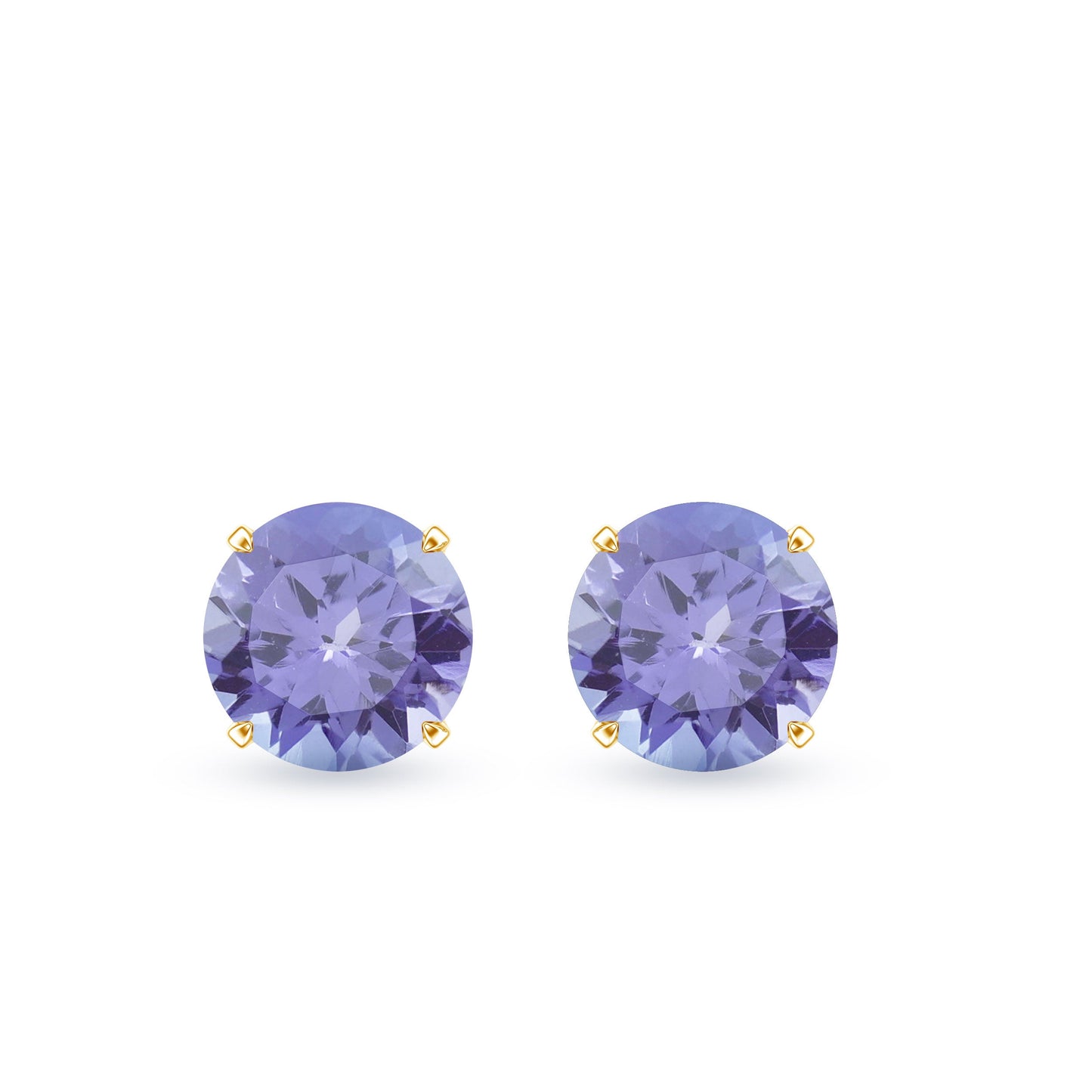 1 Carat Round Cut Tanzanite Stud Earrings for Women