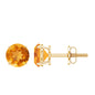 1 CT Round Cut Citrine Solitaire Stud Earrings with Certificate