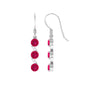 Natural Ruby Diamond Dangle Earrings with Fish Hook