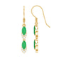 Marquise Cut Emerald Dangle Earrings with Diamond
