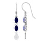 Oval Cut Blue Sapphire and Diamond Dangle Earrings