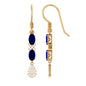 Oval Cut Blue Sapphire and Diamond Dangle Earrings