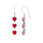 Lab Grown Ruby Heart Dangle Earrings with Diamond