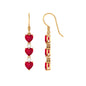Lab Grown Ruby Heart Dangle Earrings with Diamond