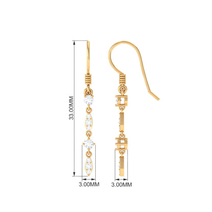 Natural Diamond Dangle Earrings for Women