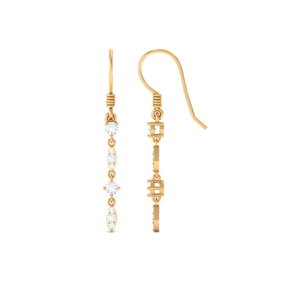 Natural Diamond Dangle Earrings for Women