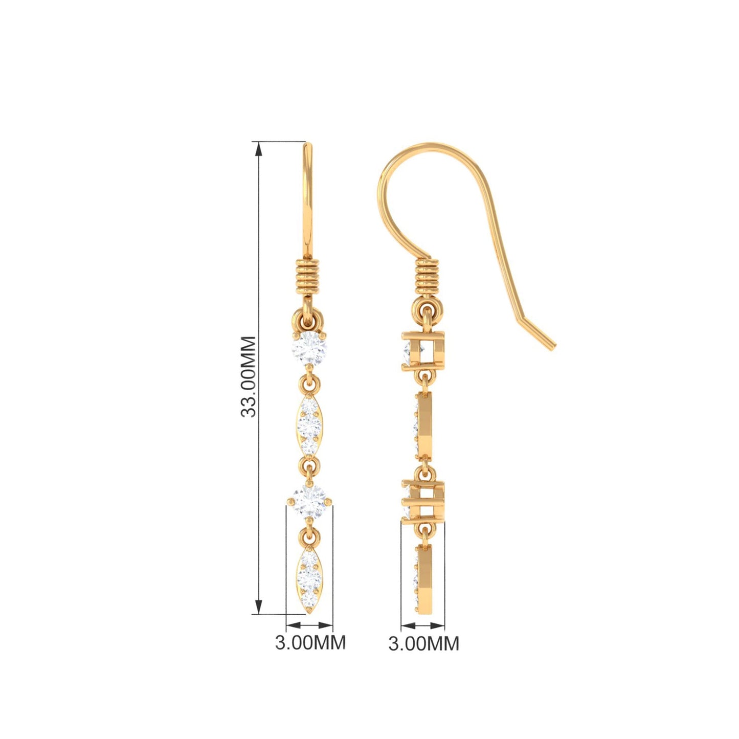 Natural Diamond Dangle Earrings for Women