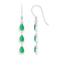 Pear Cut Emerald Dangle Earrings with Diamond