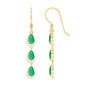 Pear Cut Emerald Dangle Earrings with Diamond