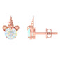 1 Carat Ethiopian Opal Unicorn Stud Earrings for Women