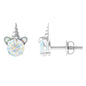 1 Carat Ethiopian Opal Unicorn Stud Earrings for Women