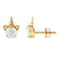 1 Carat Ethiopian Opal Unicorn Stud Earrings for Women