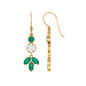 Nature Inspired Emerald Diamond Dangle Earrings