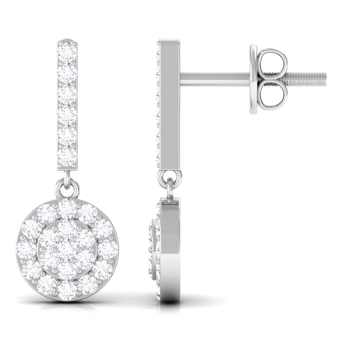 Real Diamond Dangle Earrings for Women
