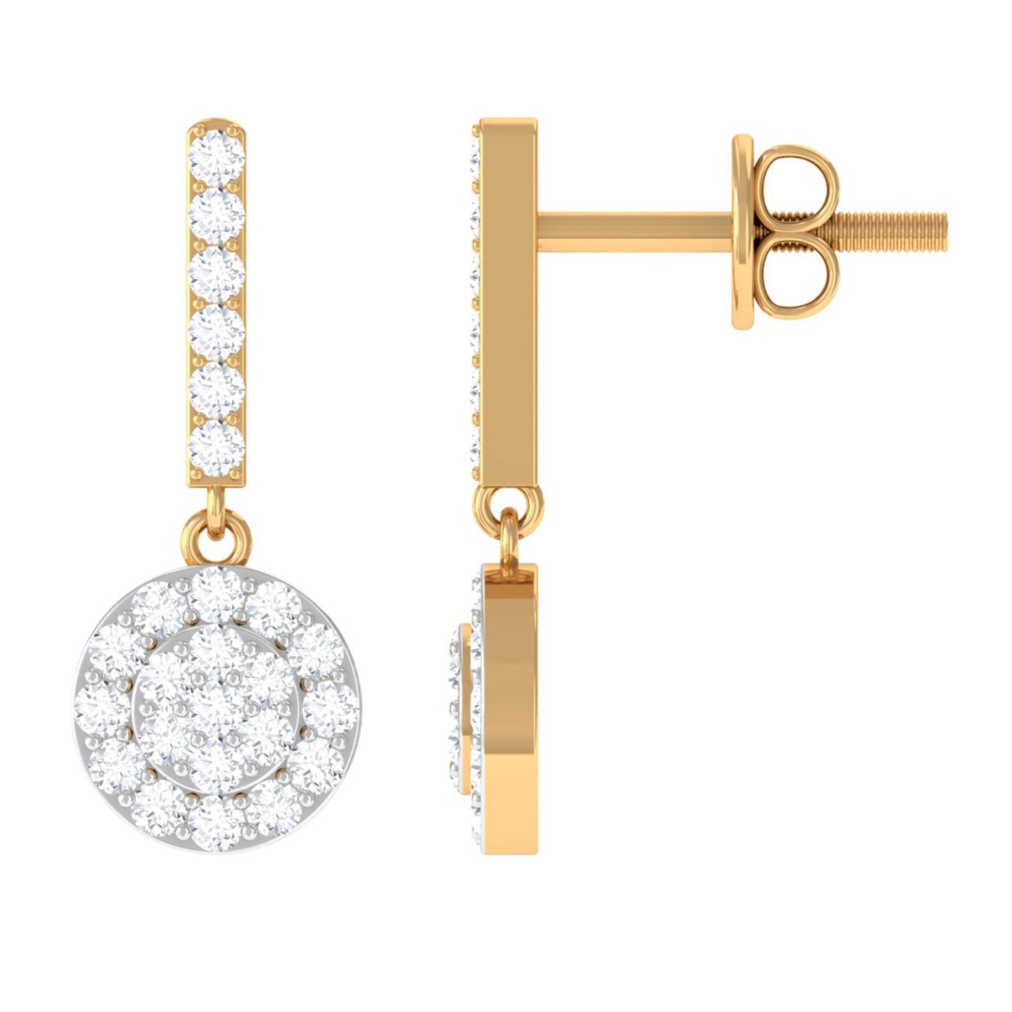 Real Diamond Dangle Earrings for Women