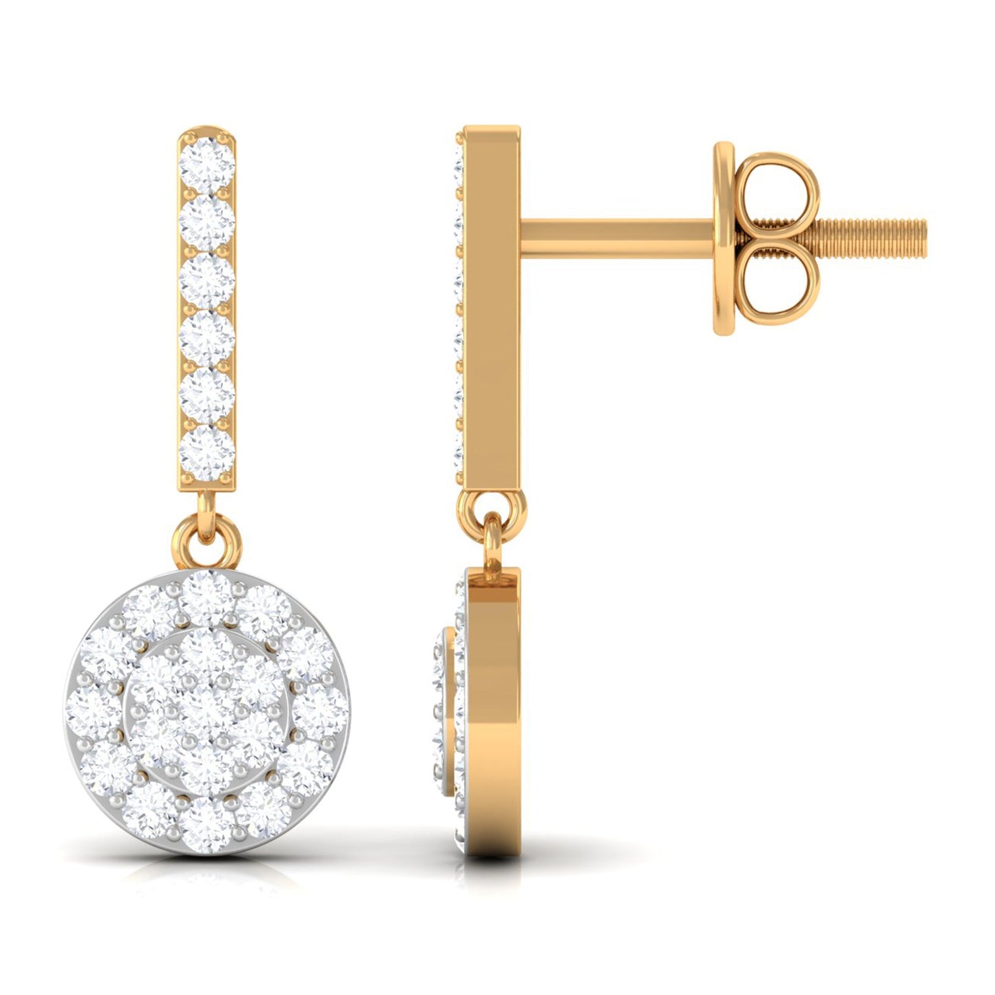 Real Diamond Dangle Earrings for Women
