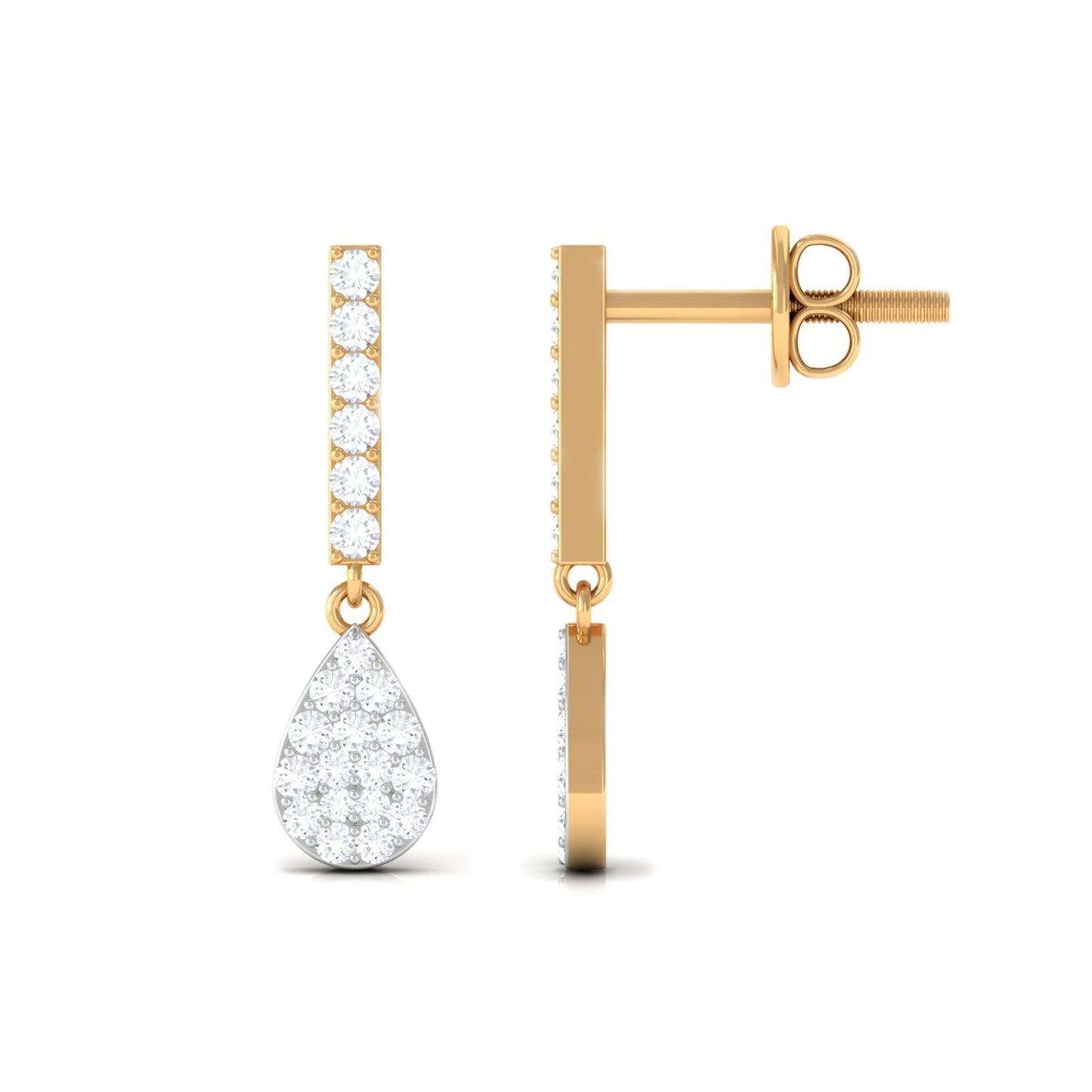 Round Diamond Dangle Drop Earrings for Women