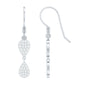 Pave Set Genuine Diamond Teardrop Dangle Earrings with Fish Hook