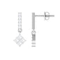 Princess and Round Cut Diamond Contemporary Dangle Earrings