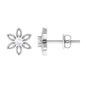Natural Diamond Flower Stud Earrings with Certificate