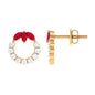 Marquise Cut Lab Created Ruby and Moissanite Eternity Stud Earrings