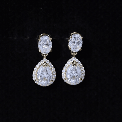 Certified Moissanite Teardrop Bridal Earrings