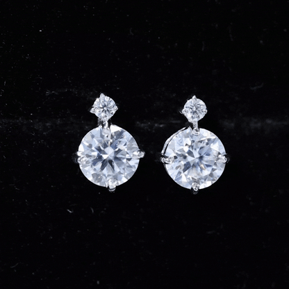 Simple Round Moissanite Stud Earrings