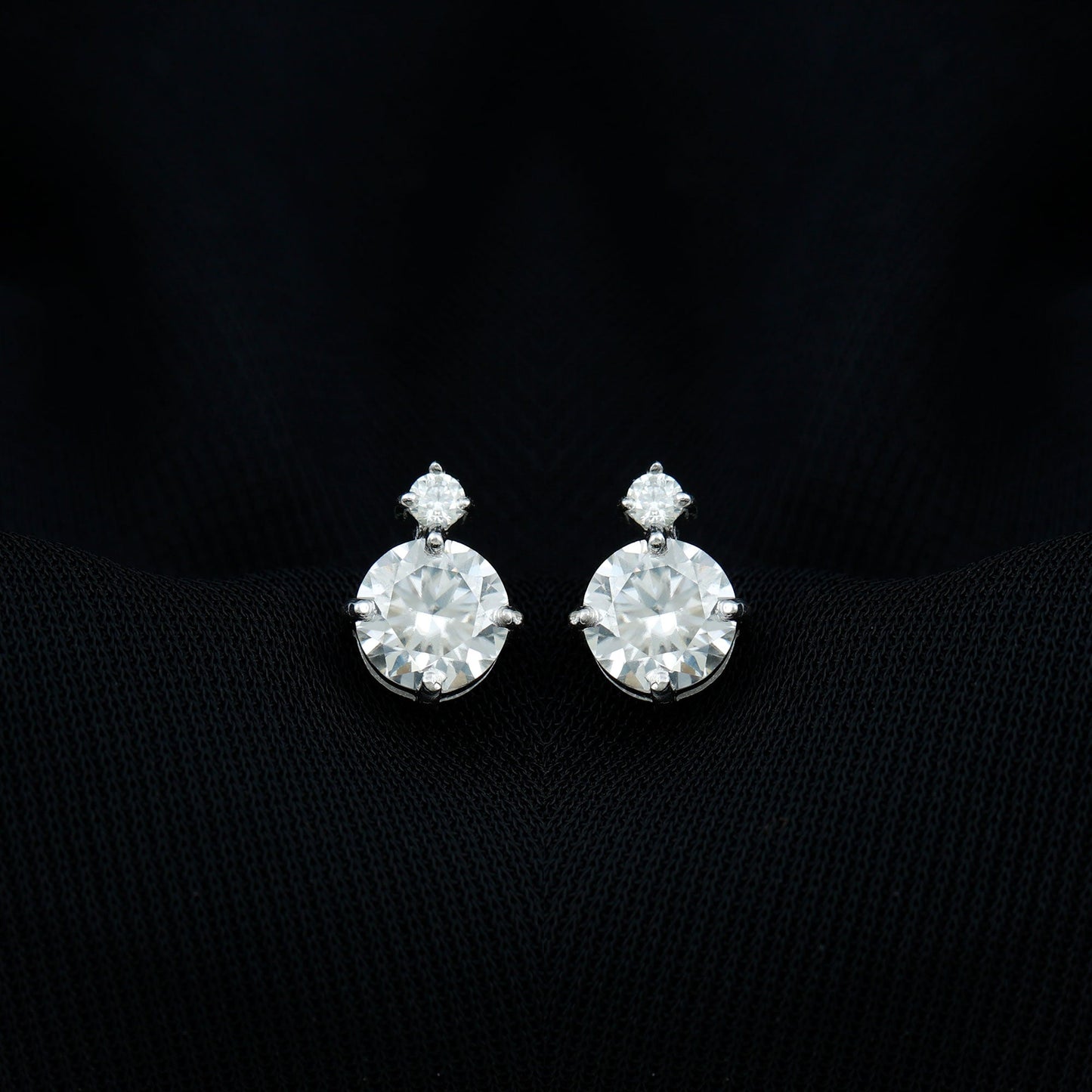 Simple Round Moissanite Stud Earrings