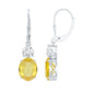 8 Carat Lab Grown Yellow Sapphire Drop Earrings with Leverback