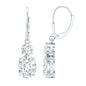 Certified Cubic Zirconia Hoop Drop Earrings with Lever Back