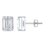 Certified 3.7 Carat Emerald Cut Cubic Zirconia Stud Earrings