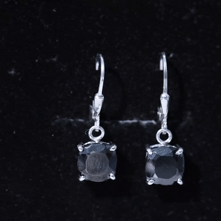 Lab Created Black Diamond Drop Earrings with Lever Back
